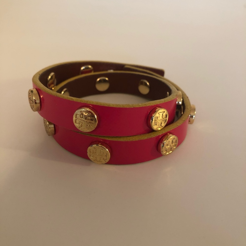 Tory Burch Double Wrap Logo Stud Bracelet